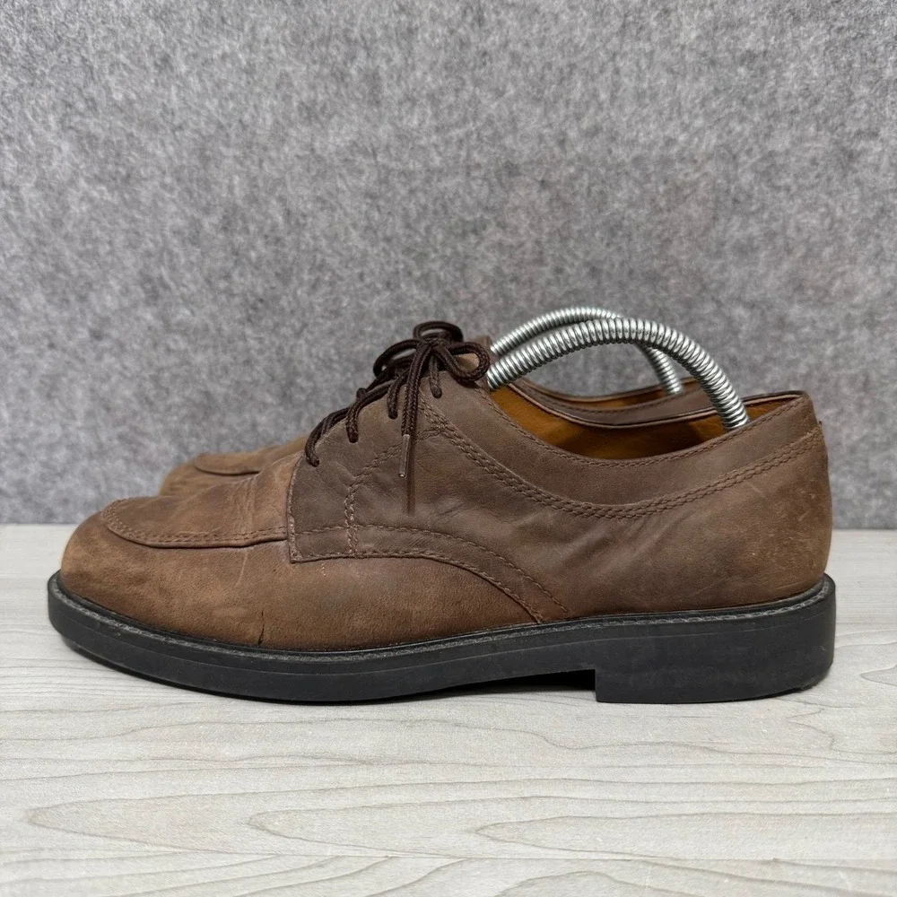 Nunn Bush Mens Brown Leather Moc Toe Oxford Dress Shoes 9.5‎